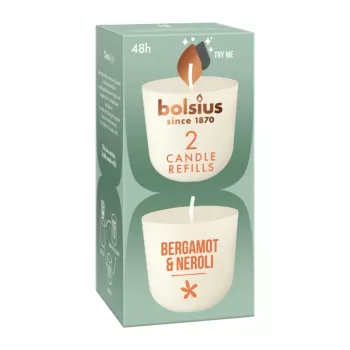 BOLSIUS Clean Light kaars-navulverpakking 2 stuks bergamot & neroli