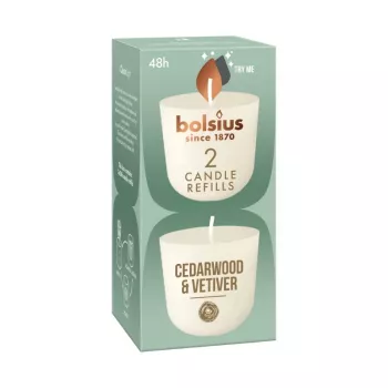 BOLSIUS Clean Light navulkaarsen 2 stuks cederhout & vetiver