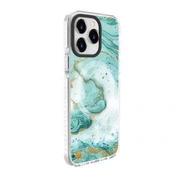 Evelatus Apple iPhone 15 Pro PC+TPU hoesje met MagSafe – blauw marmer