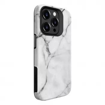 Evelatus Armor hoesje voor Apple iPhone 15 Pro – TPU+PC hybride, marmer wit custom print