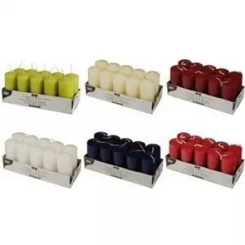 PAPSTAR Stompkaarsen 40 x 90 mm, crème, verpakking van 10 (17912)