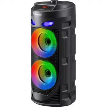 Defender CRASHBOOM 16W draagbare Bluetooth-luidspreker met karaoke, FM, LED, TWS, microfoon & afstandsbediening - zwart