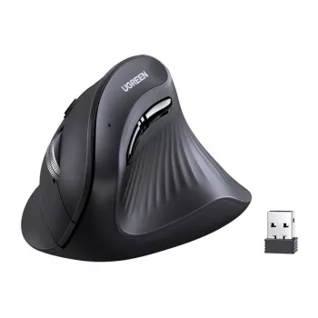 UGREEN MU008 Draadloze verticale optische muis, 2.4G + Bluetooth 5.0, zwart