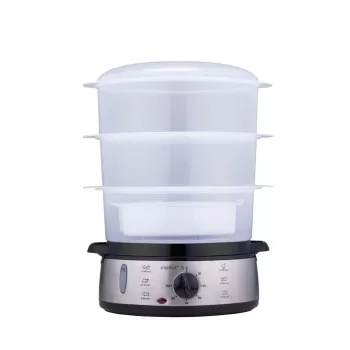 Alpina Elektrische stomer 800W zilver 3-lagen 9,5L BPA-vrij