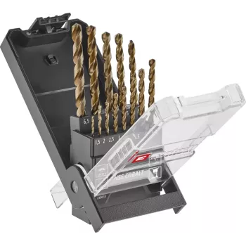 Einhell 249013 HSS-Co metaal-spiraalboren-set, 13-delig, 1,5-6,5 mm, kobaltlegering, DIN 338, puntenslijping