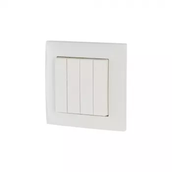 Eaton xComfort RF draadloze wandschakelaar met 4 toetsen, batterijgevoed, zuiverwit (173413)