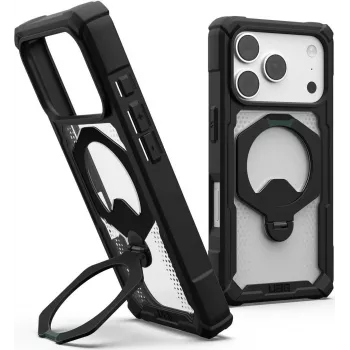 UAG Urban Armor Gear Plasma XTE 360 MagSafe Kickstand hoes voor Apple iPhone 18 Pro/17 Pro - zwart/transparant 11457311404G