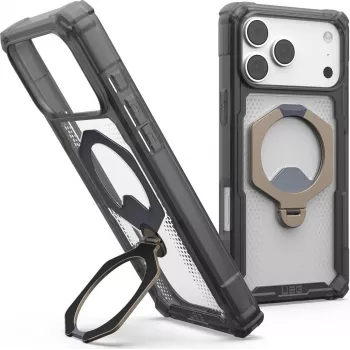 UAG Urban Armor Gear Plasma XTE 360 MagSafe Kickstand-hoes voor Apple iPhone 18 Pro Max/17 Pro Max – asgrijs (grijs)/titanium/transparant 114572113136