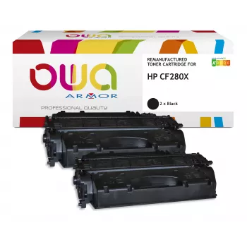 Armor OWA compatibele tonerpatroon 2-pack zwart vervanging voor HP CF280X/CF280XD