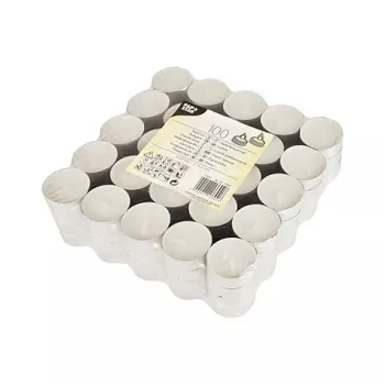 PAPSTAR Theelichtjes, wit, 100 stuks (13302)