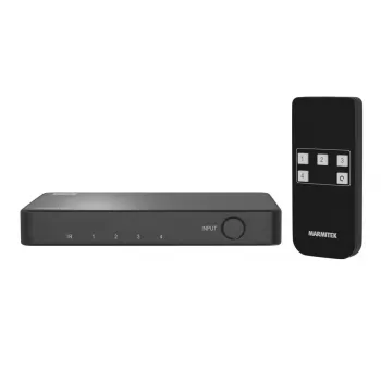 MARMITEK Connect 740 4-poorts HDMI 2.0 switch met afstandsbediening, 4K@60Hz, HDR, HDCP 2.2, metalen behuizing
