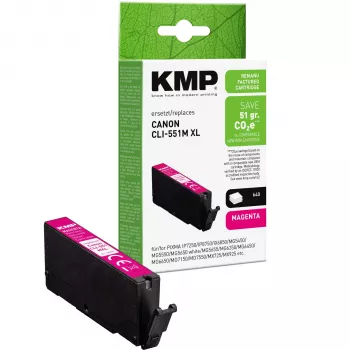 KMP compatibele magenta inktpatroon XL voor Canon CLI-551 M (6445B001)