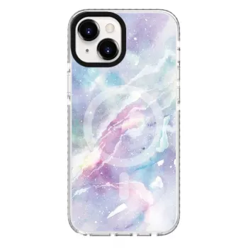 Evelatus Apple iPhone 15 Plus PC+TPU hoesje met MagSafe – Custom Marble Purple