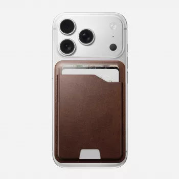 NOMAD leren Mag Wallet – MagSafe-compatibele portemonnee met Apple Find My, Horween-leer (Rustic Brown)