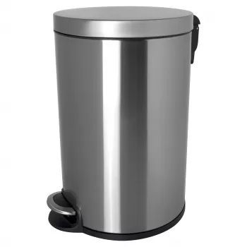HELIT Classic pedaalemmer 20 L RVS zilver anti-vingerafdruk rond met uitneembare binnenemmer H2403600