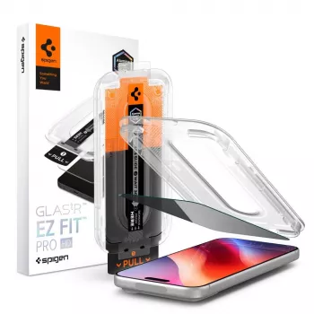 Spigen Glas.tR EZ Fit Pro HD Privacy schermbescherming van gehard glas voor Apple iPhone 18 Pro Max
