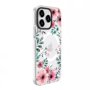 Evelatus Apple iPhone 15 Pro transparante hoes met MagSafe - individuele print transparant PC+TPU