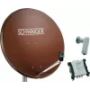 SCHWAIGER SAT-systeem 80 cm 6 deelnemers quattro-LNB (zonder switch) baksteenrood met multiswitch 5/6