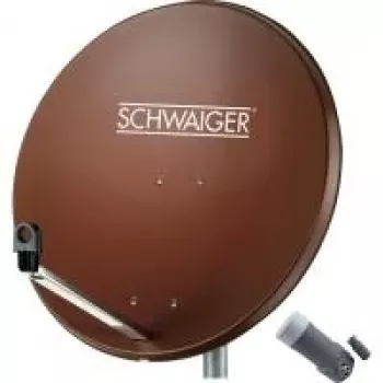 SCHWAIGER 80 cm satellietschotel-set met single LNB, baksteenrood
