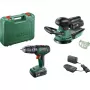 Bosch DIY set UniversalImpact 18V + AdvancedOrbit 18V, 2x 2,0Ah Li-Ion accu, accu-slagboorschroevendraaier + accu-excenterschuurmachine, groen (06039D410A)