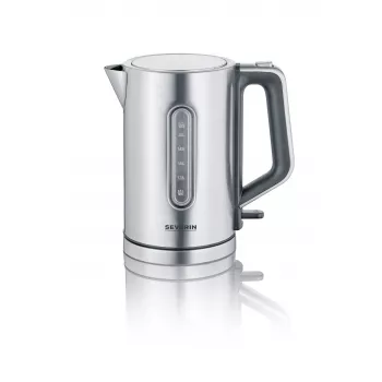Severin WK 3402 draadloze waterkoker, geborsteld RVS/zwart