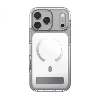 Zagg Santa Cruz Snap metallic hoes met standaard voor iPhone 18 Pro / 17 Pro, zilver