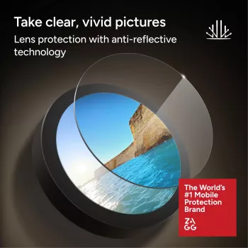 Zagg Glass Elite antireflectie cameraringen voor iPhone 18 Pro Max / 17 Pro Max / 18 Pro / 17 Pro zilver