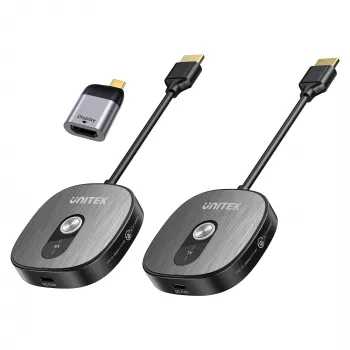 Unitek draadloze HDMI-ontvanger 4K@30Hz met zender en USB-C naar HDMI adapter set