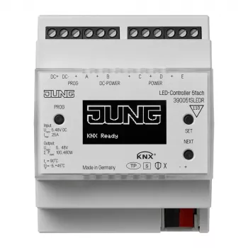 Jung KNX Secure LED-controller 5-kanaals, DC 5-48 V, DIN-rail