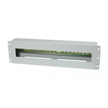 Allnet 19 inch 3U DIN-railpaneel voor installatieautomaten, diepte 61 mm, frontmontage, lichtgrijs (ALL-S0002257)