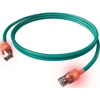 ZVK EasyLan Cat6a LED patchkabel RJ45, afgeschermd, 7,5 m, turquoise