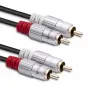 Qoltec 2x cinchstekker naar 2x cinchstekker audiokabel, 0,5 m, zwart (52335)
