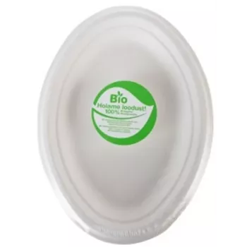 Gogreen Go Green composteerbare ovale borden van suikerriet, 10 stuks