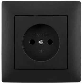 VCX WESA LC 07C enkel stopcontact, zwart