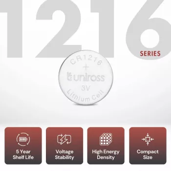 Uniross CR1216 3V lithium knoopcel, SP5 (U5CR1216)