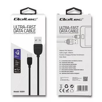 Qoltec USB-C naar USB 2.0 A-kabel, 1,2 m (50391)
