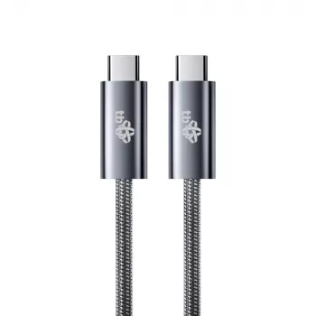 TB Braided USB 3.2 Gen 1 kabel USB-C naar USB-C, 1 m, 100 W, zwart
