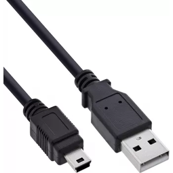 InLine USB 2.0 kabel USB-A naar Mini-USB, 1 m, zwart