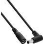 InLine® DC-verlengkabel, haakse stekker, 5,5 x 2,5 mm, zwart, 0,2 m