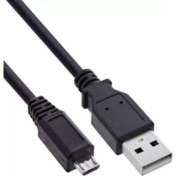 InLine USB 2.0-kabel micro-USB naar USB-A, 0,5 m, zwart