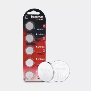 Uniross Lithium CR2032 knoopcellen, 5 stuks