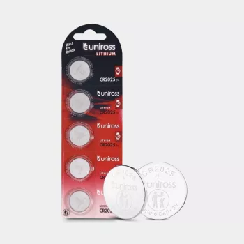 Uniross Lithium CR2025 knoopcellen, 5 stuks