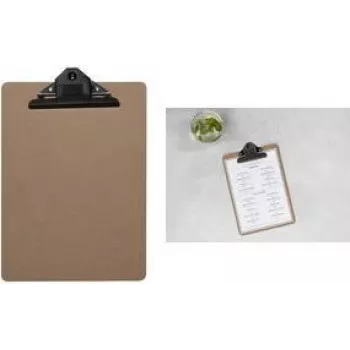EUROPEL menukaart-klembord, DIN A4 liggend, naturel MDF, afgeronde hoeken, 1 stuk