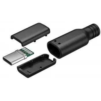 Goobay USB-C stekker, soldeerversie, zwart - 15 W, 3 A