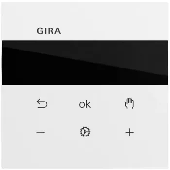 Gira S3000 ruimtethermostaat met display, System 70, zuiver wit (539370)