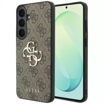 Guess Leather 4G Metal Logo hoesje voor Samsung Galaxy S26 FE, bruin