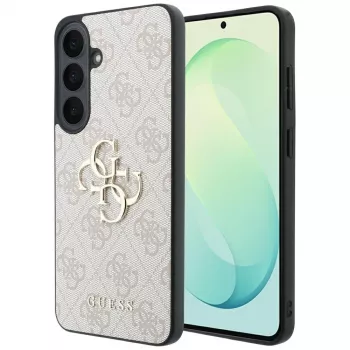 Guess Leather 4G Metal Logo hoesje voor Samsung Galaxy S26 FE, roze