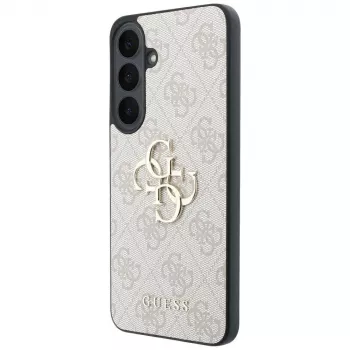 Guess Leather 4G Metal Logo hoesje voor Samsung Galaxy S26 FE, roze