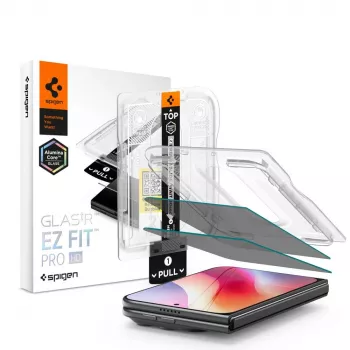 Spigen Glas.TR EZ Fit Pro HD AC Privacy displayschermfolie voor iPhone Duo, 2-pack
