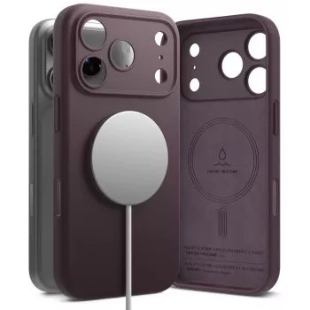 Ringke siliconen magnetische MagSafe-hoes voor iPhone 18 Pro, bordeaux